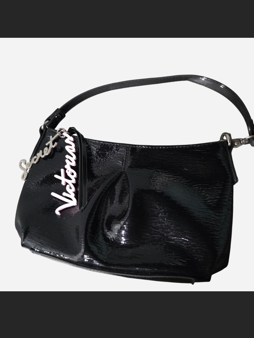 Y2K Victoria's Secret Black Patent Convertible Shoulder Bag
